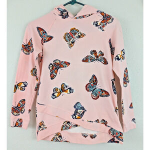 New Bixby Nomad sz M 8-10 girls Hoodie knit Top or T-shirt pink butterflies 4458